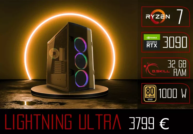 OZ-PC Gaming PC Lightning Ultra, AMD, nvidia GeForce RTX