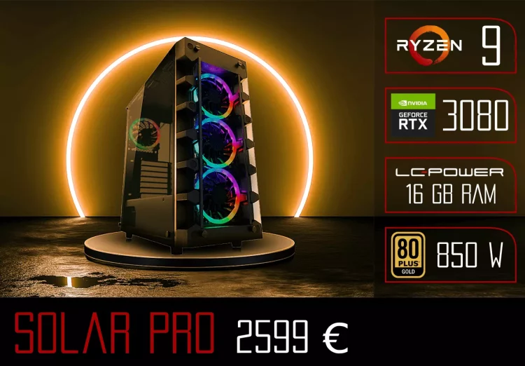 OZ-PC Gaming PC SOLAR PRO, AMD, nvidia GeForce RTX