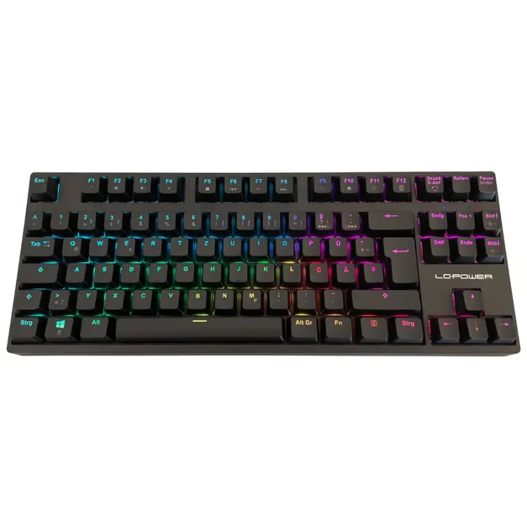 LC-Power Mechanische TKL Gaming Tastatur mit Regenbogen RGB Beleuchtung