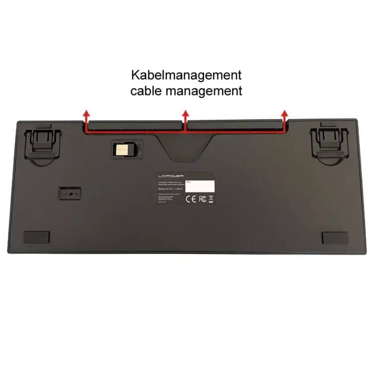 LC-Power Mechanische TKL Gaming Tastatur mit Kabelmanagement an der Unterseite